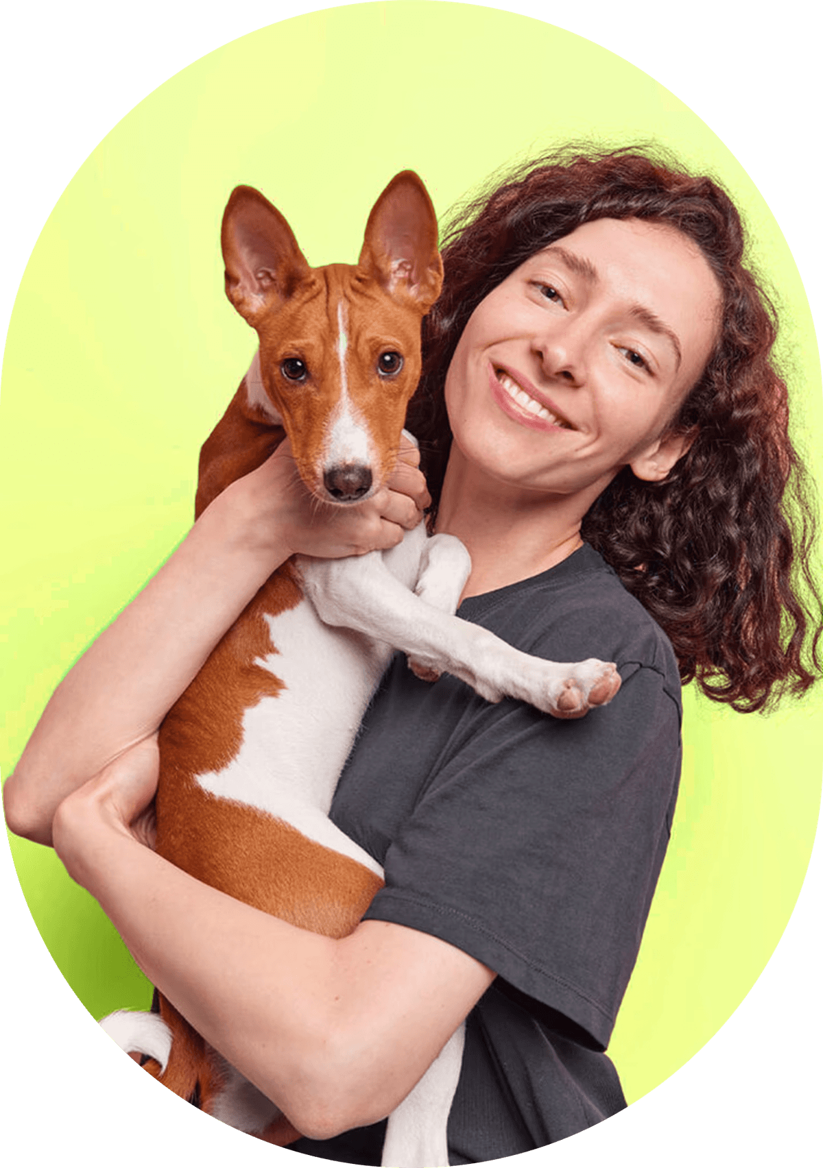Happy woman with dog